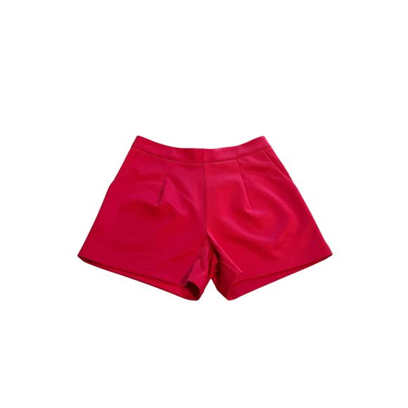 Ellison Women's Medium Hot Pink Pleated Pocketed High Rise Classy Shorts - Picture 2 of 11